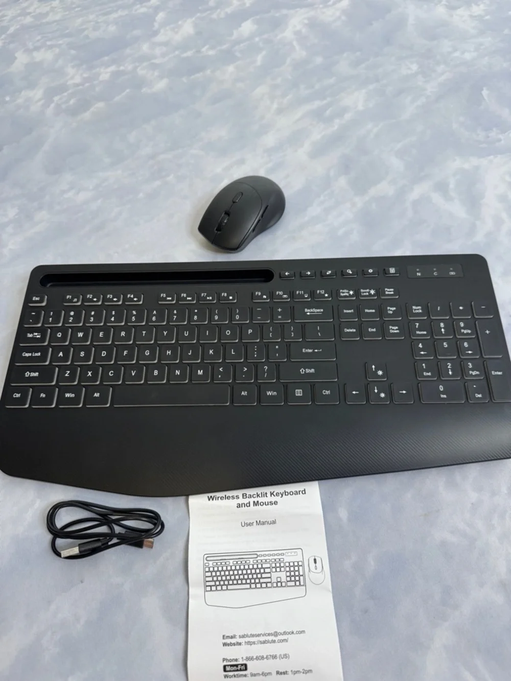 New Wireless Keyboard and Mouse Combo - 9 Backlit Effects, RGB, Phone Holder